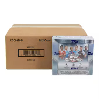 2025/26 Topps Chrome UEFA Club Competitions Soccer Hobby Jumbo 8-Box Case