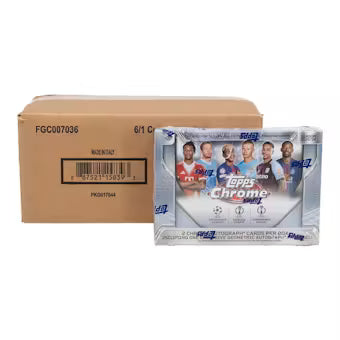 2025/26 Topps Chrome UEFA Club Competitions Soccer Delight 6-Box Case