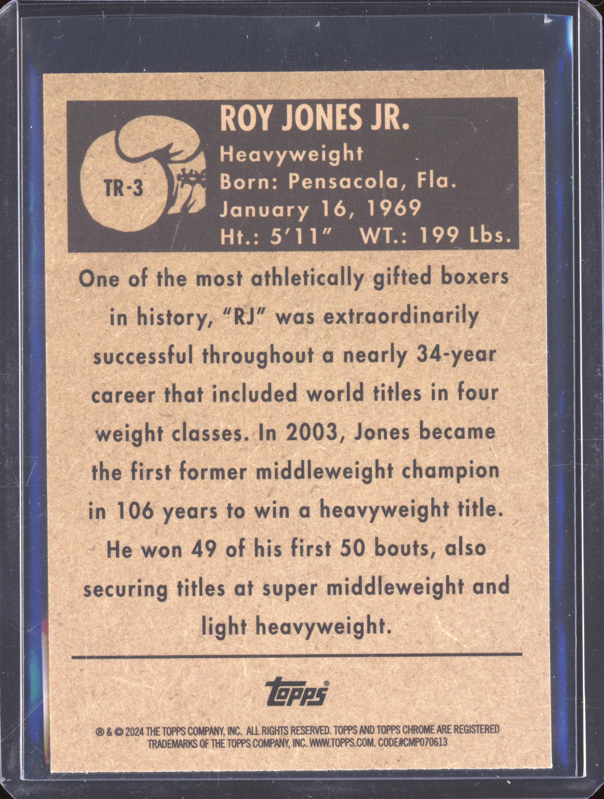 Roy Jones Jr 2024 Topps Boxing Chrome TR-3 1951 Ringside