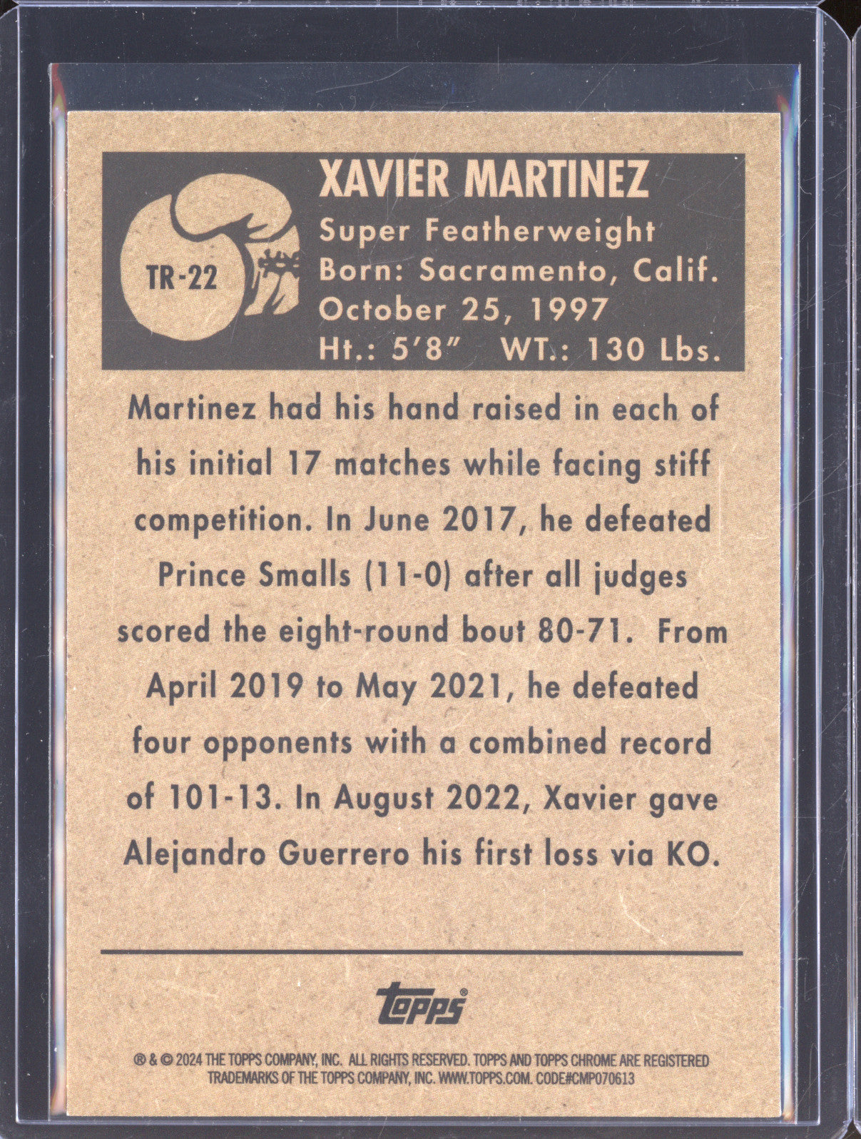 Xavier Martinez 2024 Topps Boxing Chrome TR-22 1951 Ringside