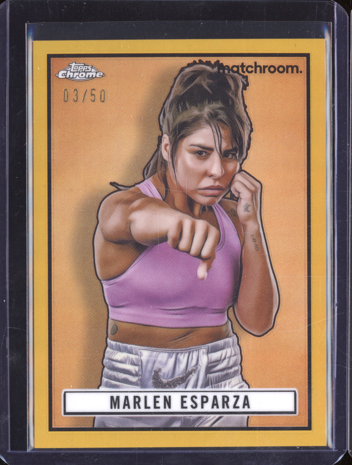 Marlen Esparza 2024 Topps Boxing Chrome TR-24 Gold 1951 Ringside 03/50