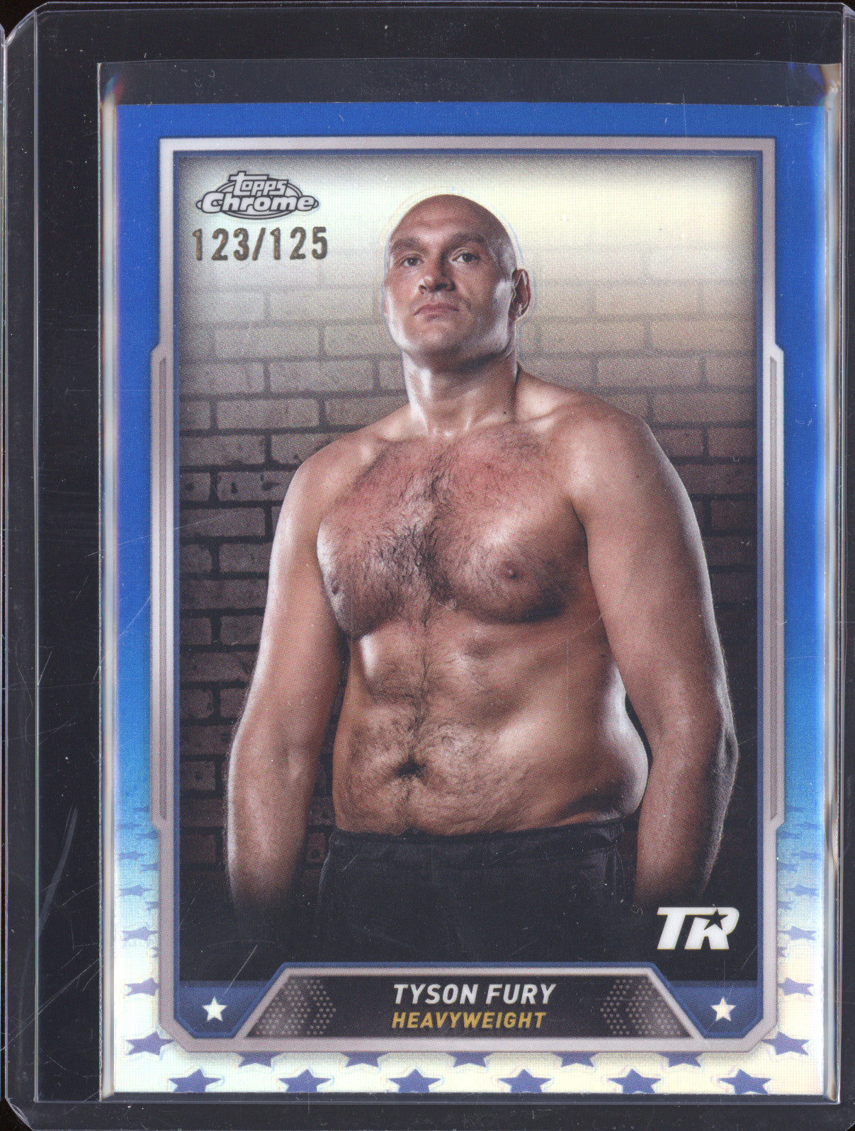 Tyson Fury 2024 Topps Boxing Chrome 2 Blue Refractor 123/125