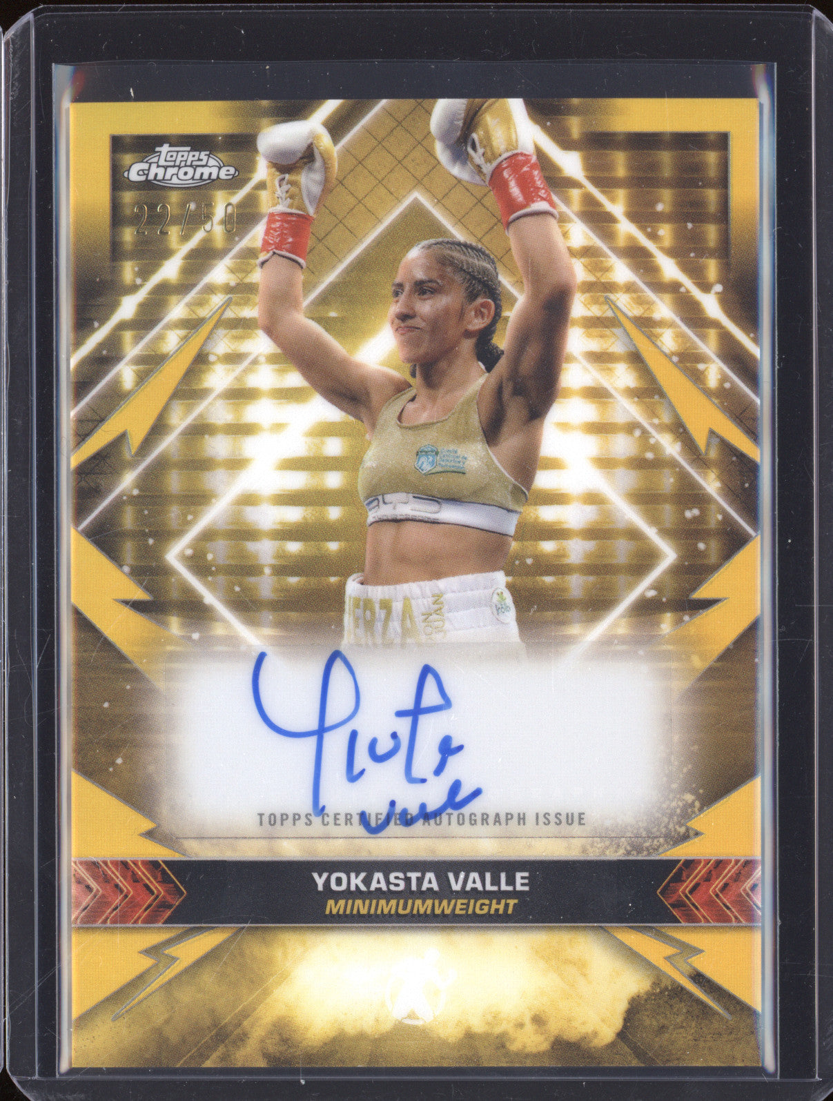 Yokasta Valle 2024 Topps Boxing Chrome CAS-YV Championship Auto Gold 22/50