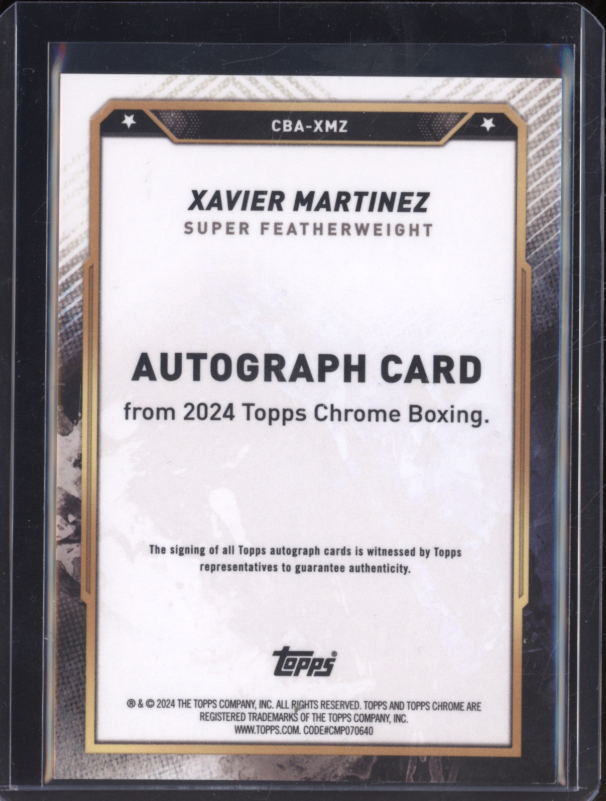 Xavier Martinez 2024 Topps Boxing Chrome CBA-XMZ Red Auto 5/5