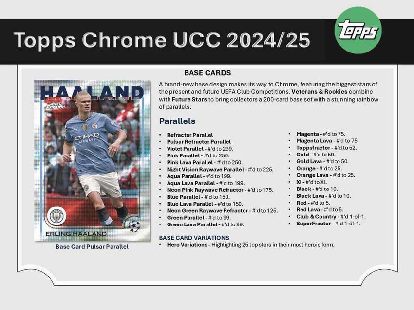 2024-25 Topps Chrome UEFA Club Competitions Soccer Hobby Box