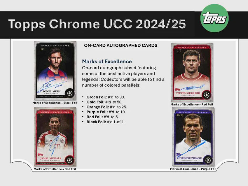 2024-25 Topps Chrome UEFA Club Competitions Soccer Hobby Box