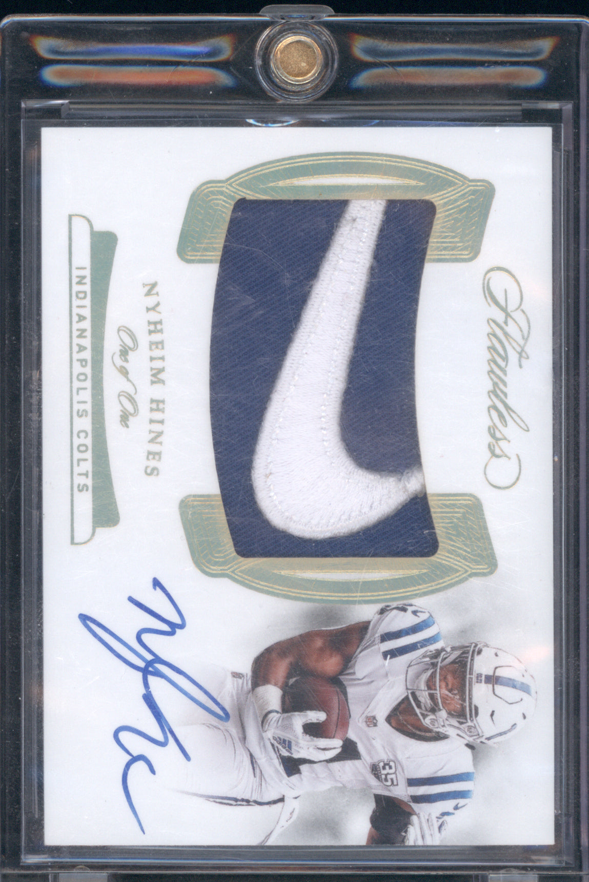 Nyheim Hines 2018 Panini Flawless Symbolic Signatures 1/1 RC Nike Swoosh