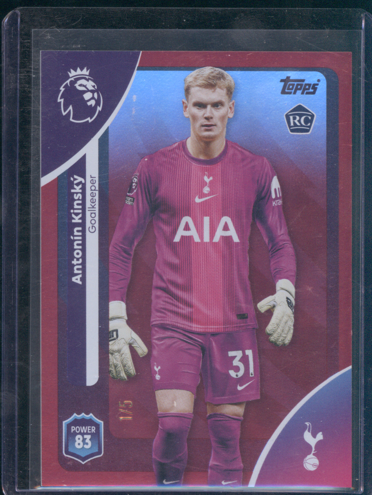 Antonín Kinský 2025 Topps Premier League #254 Red Foil 1/5