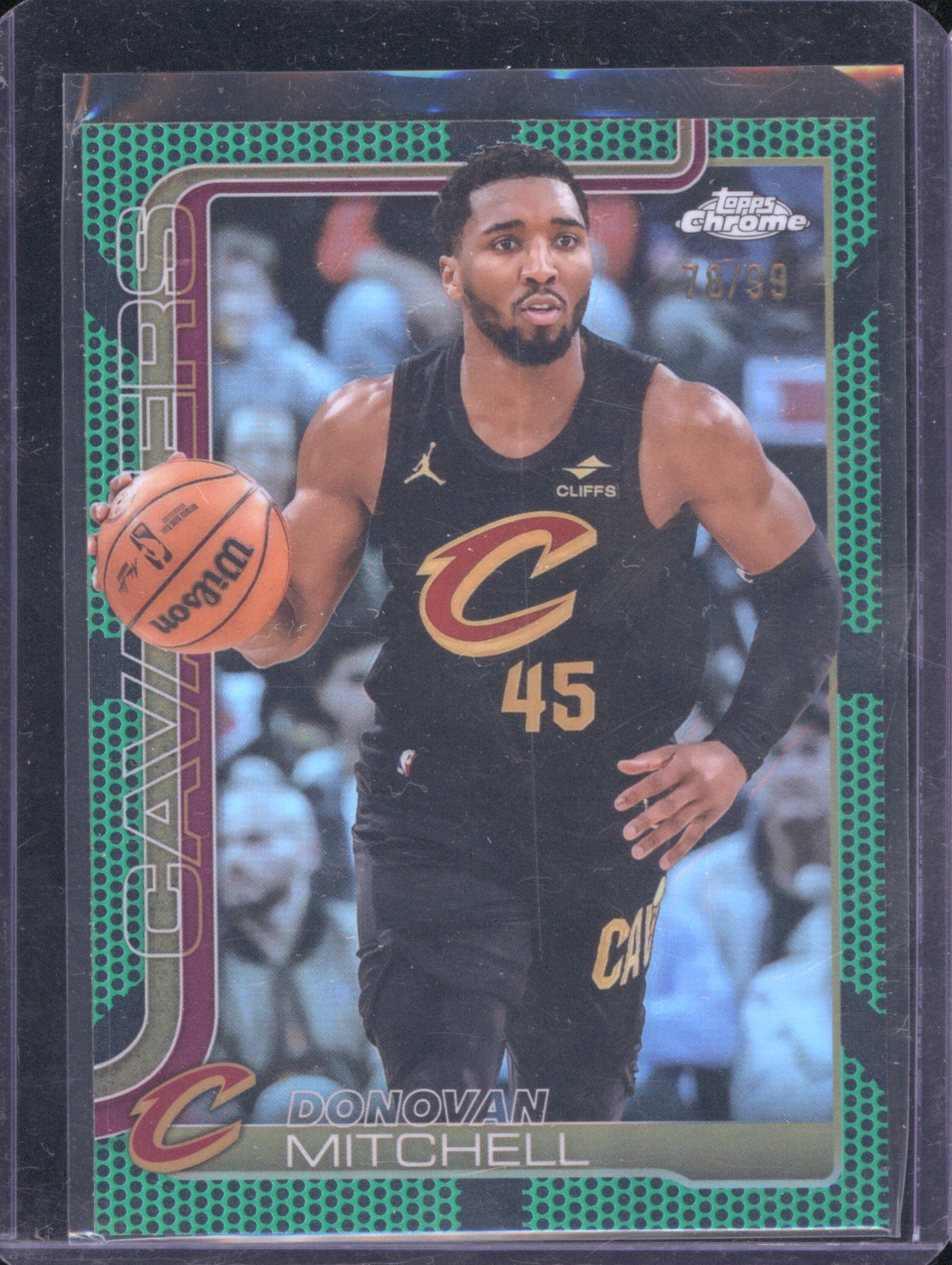 Donovan Mitchell 2025 Topps Chrome #69 Green Basketball refractor 78/99
