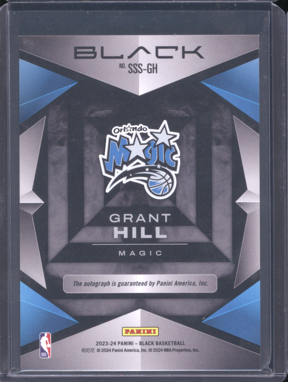 Grant Hill 2023 Panini Black Smoke Show Gold Auto 06/10