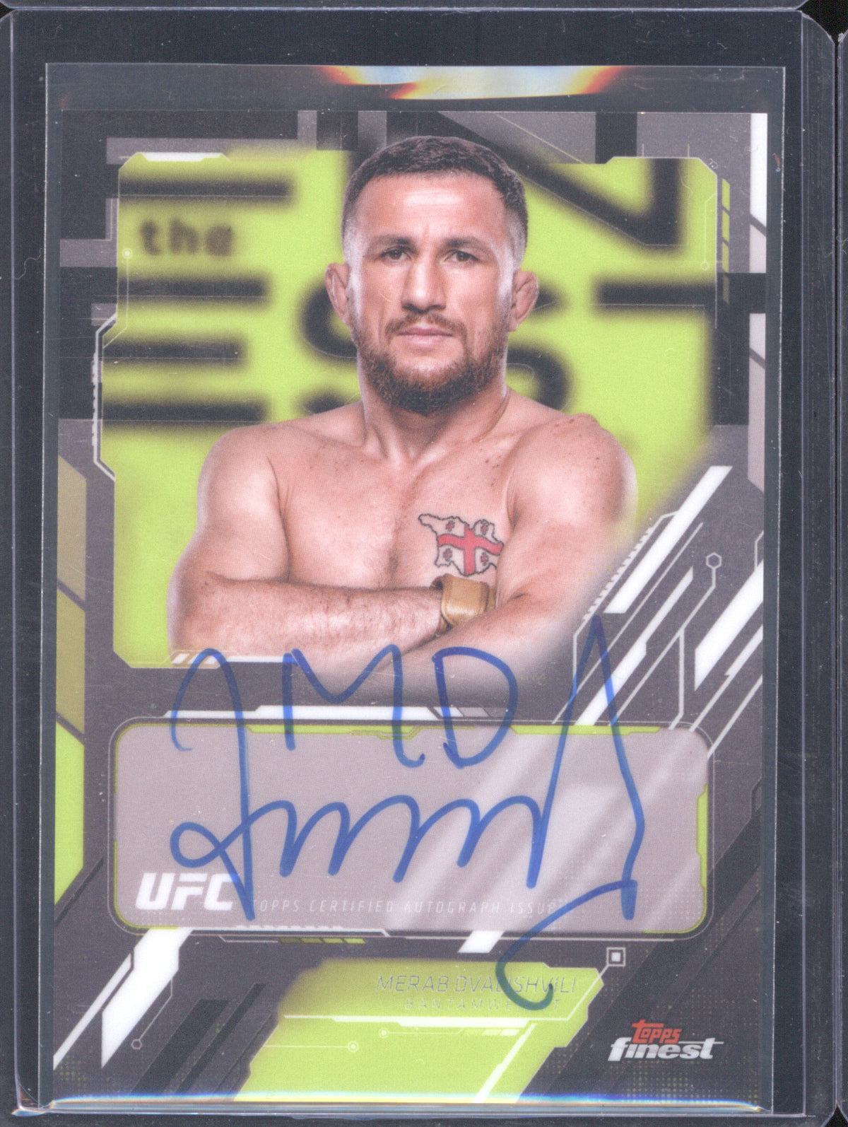 Merab Dvalishvili 2025 Topps Finest UFC TFA-MD The Finest Base Autographs