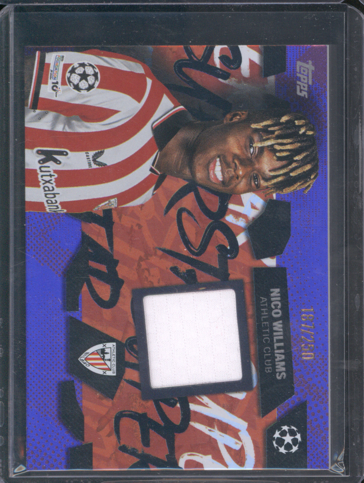 Nico Williams 2025 Topps UEFA Club Competitions #TSR-NC Purple Superstar Relic /250