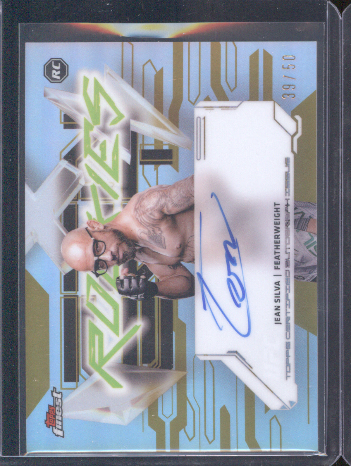 Jean Silva 2025 Topps Finest UFC #FRA-JS Finest Rookies Refractor Auto Gold /50 RC