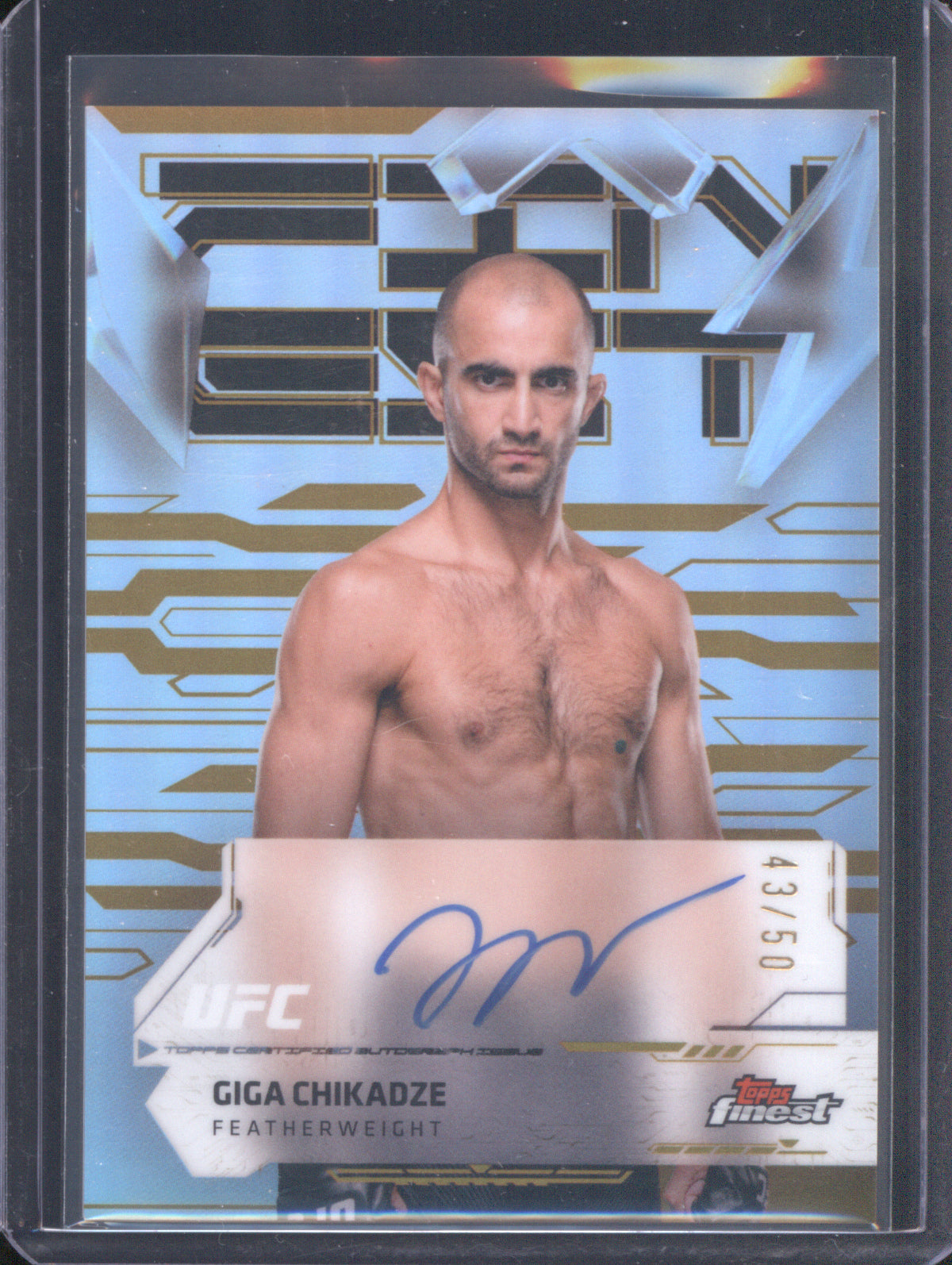Giga Chikadze 2025 Topps Finest UFC #FA-GC Finest Autographs Gold Refractor /50