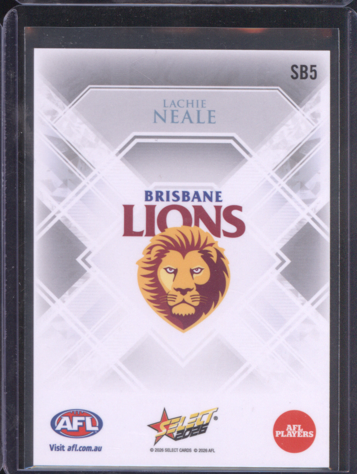 Lachie Neale 2026 AFL Select Footy Stars Hobby #SB5 Silver Blend Refractor Brisbane 18/40