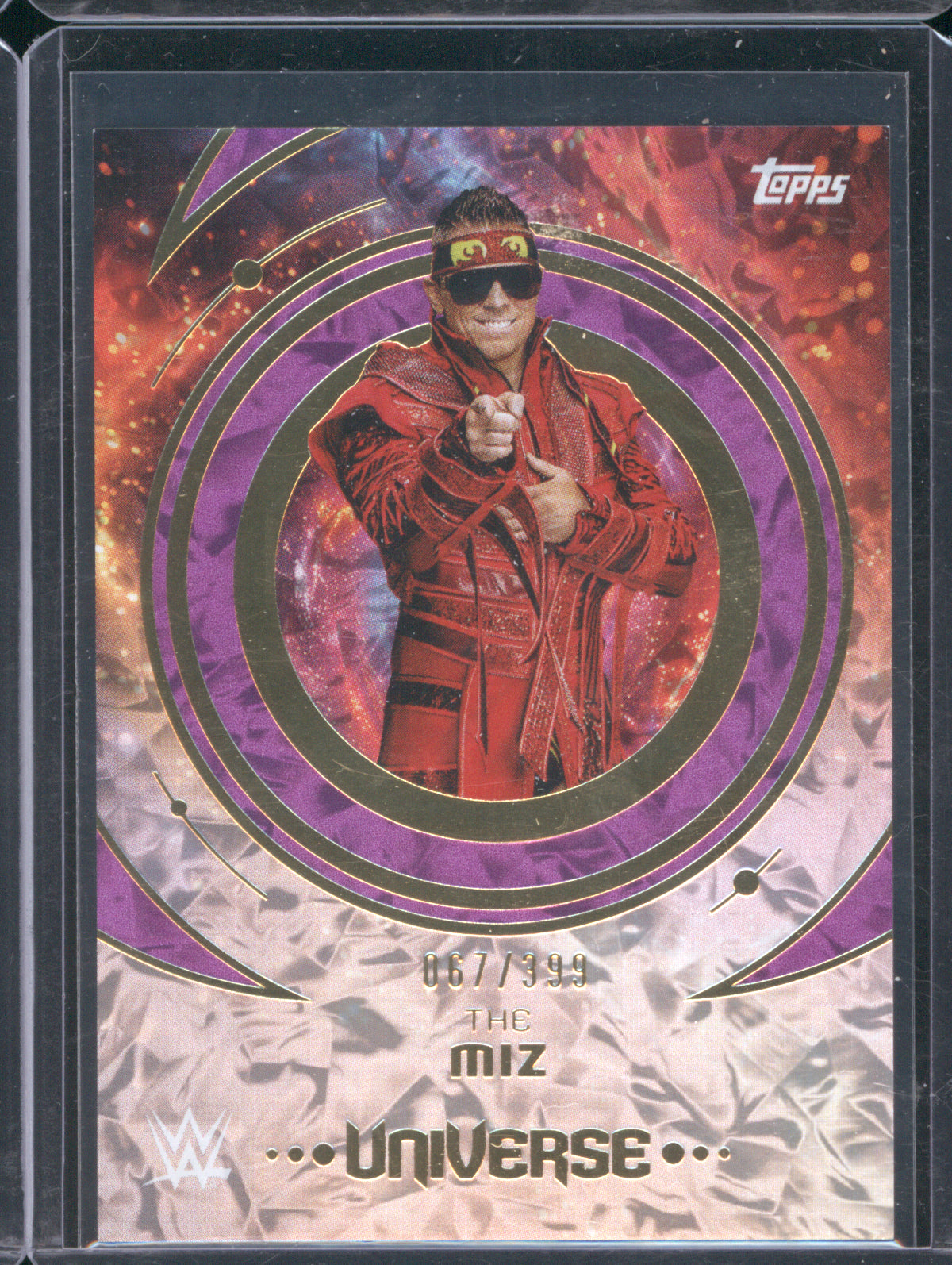 The Miz 2025 Topps WWE Universe #2 Purple Glass /399