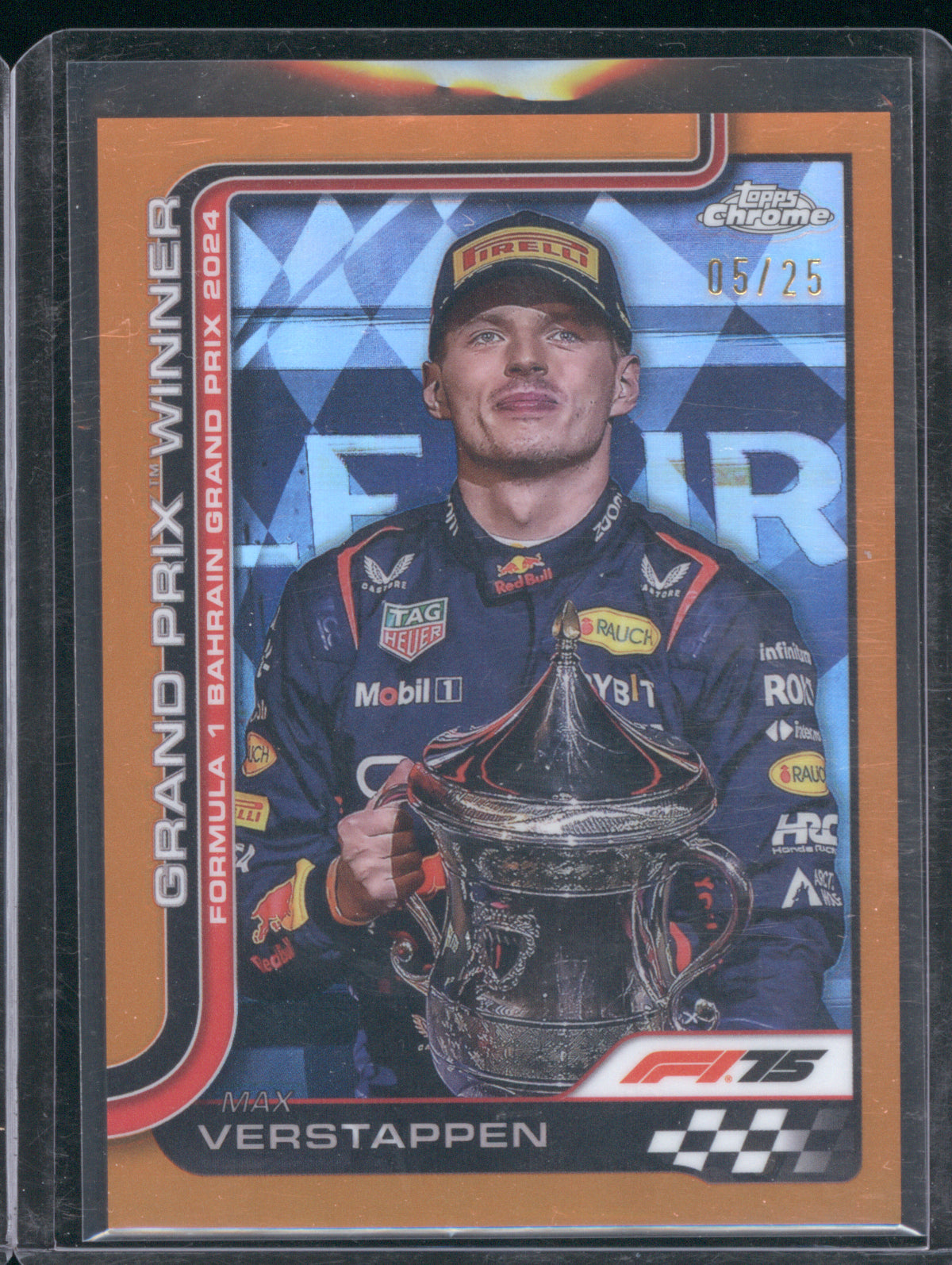 Max Verstappen 2025 Topps Chrome F1 #93 Grand Prix Winner Orange Refractor /25