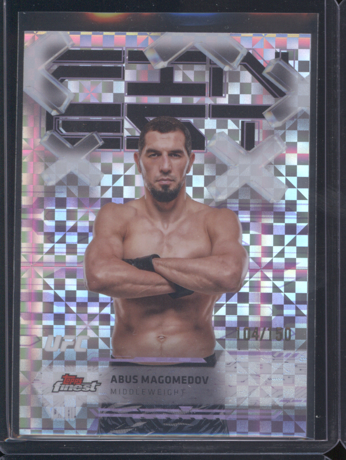 Abus Magomedov 2025 Topps Finest UFC #64 Refractors Purple Checkerboard /150