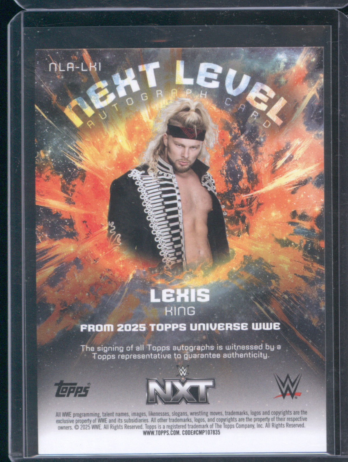 Lexis King 2025 Topps WWE Universe #NLA-LKI Next Level Autographs Blue Pulse /199