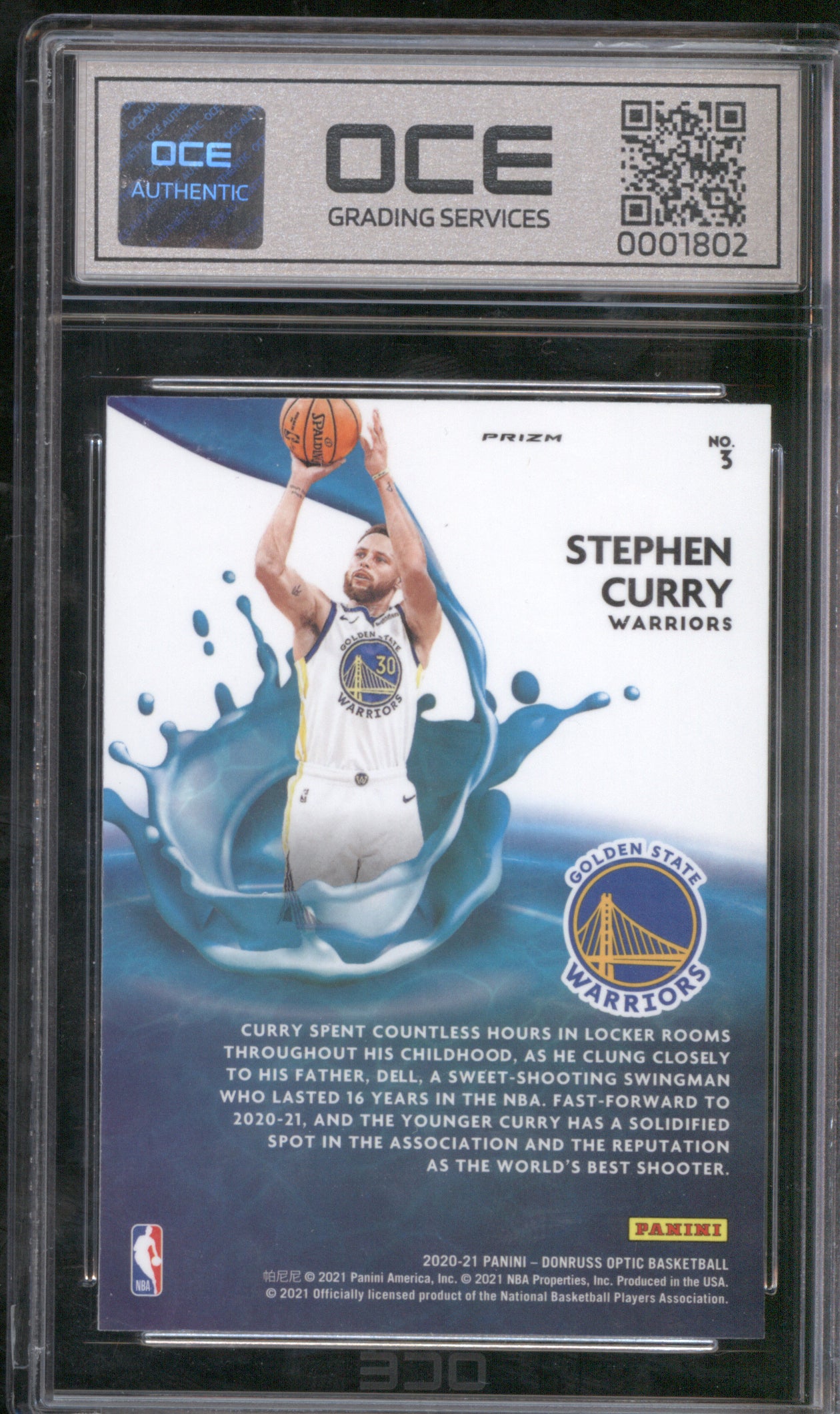 Stephen Curry 2020 Panini Donruss Optic #3 Splash! Silver Prizm