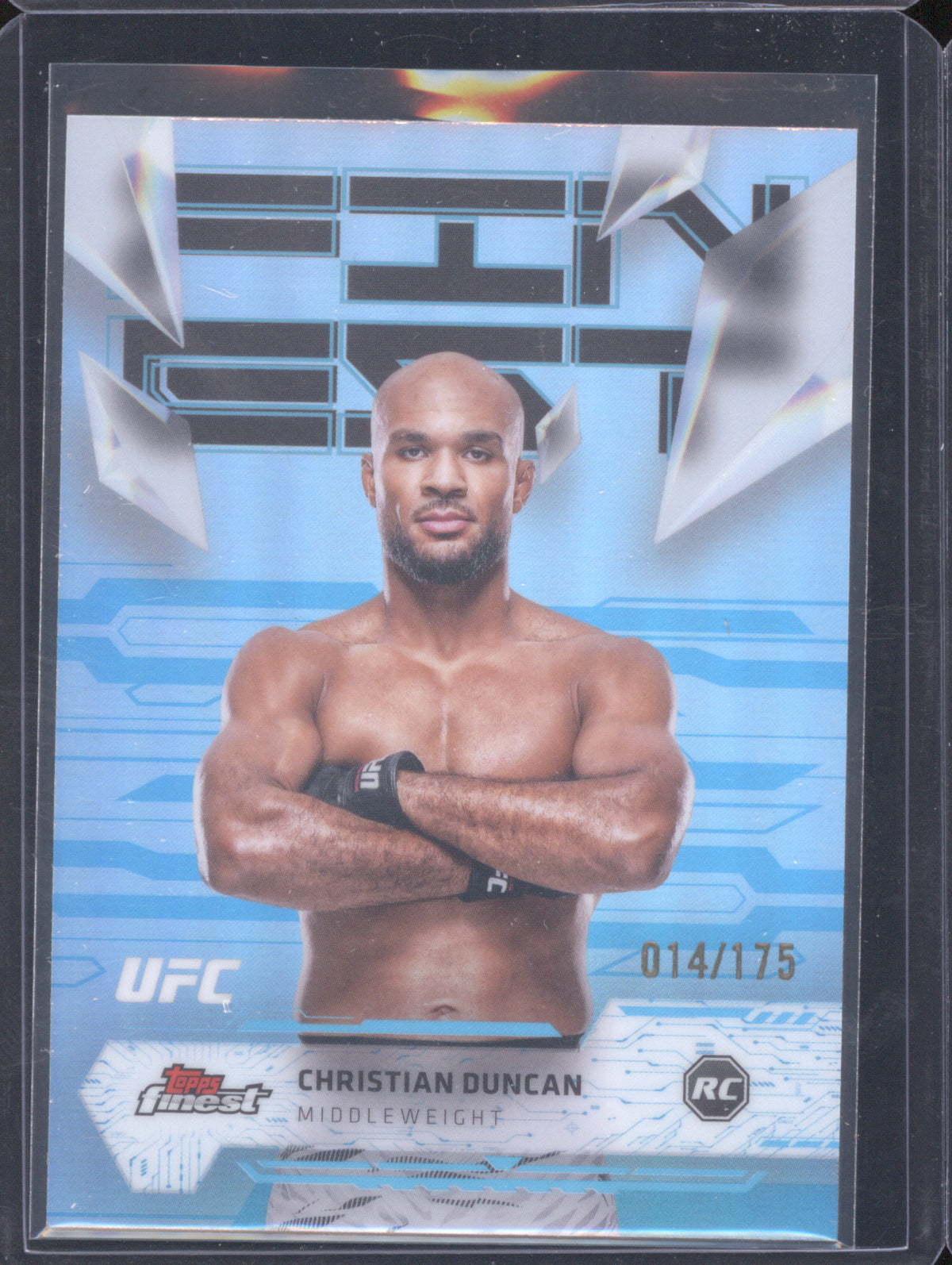 Christian Duncan 2025 Topps Finest UFC #152 Refractors Blue /175 RC
