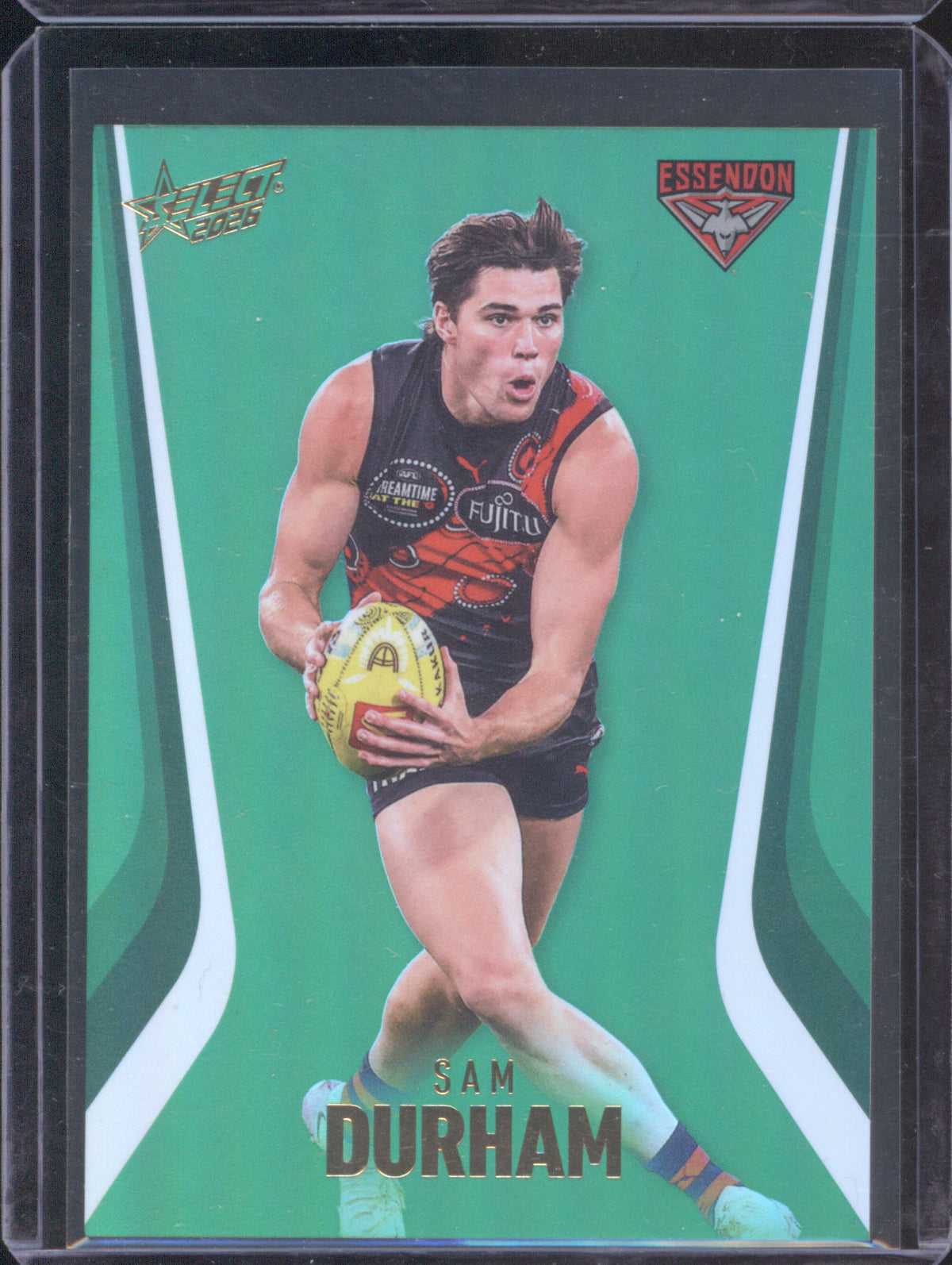 Sam Durham 2026 AFL Select Footy Stars Hobby Base Green Foil G43 Essendon 26/60