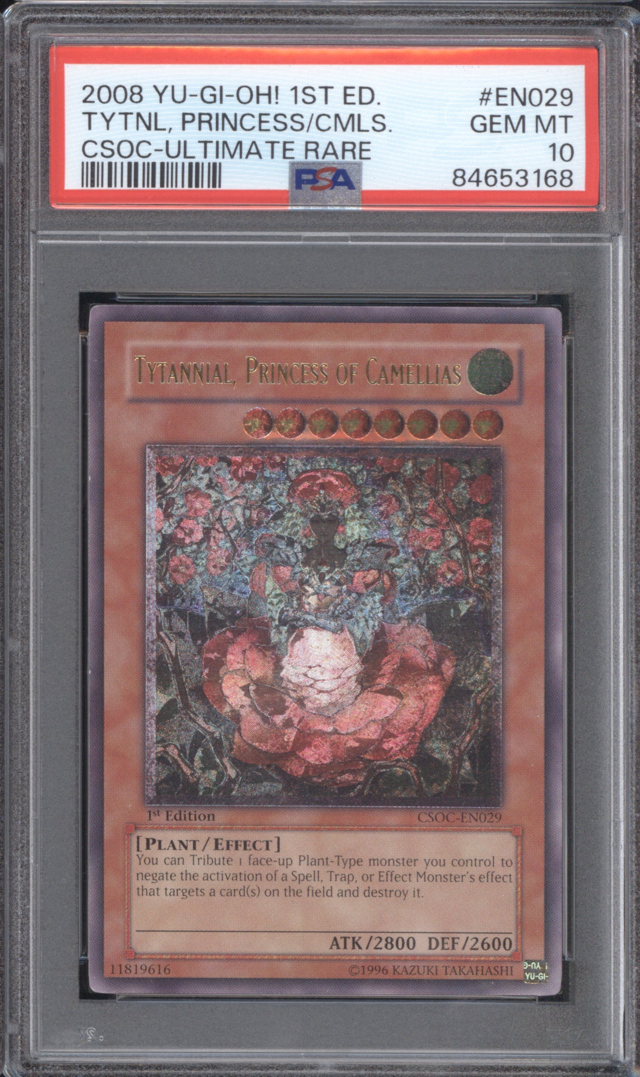 Tytannial, Princess of Camellias 2008 Yu-Gi-Oh! 1st Edition CSOC-EN029 PSA 10 ASR