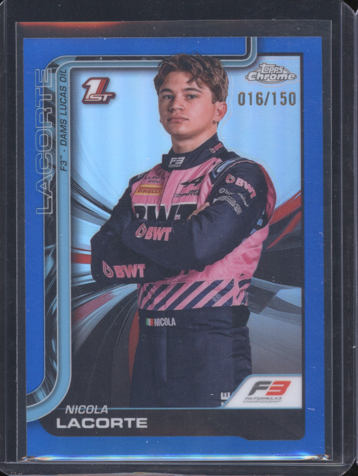 Nicola Lacorte 2025 Topps Chrome Formula 1 71 1st Blue Refractor /150