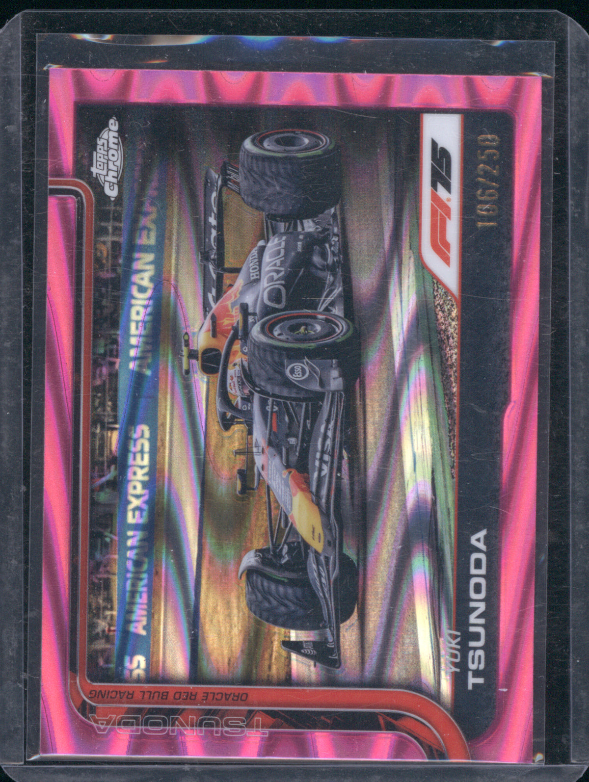 Yuki Tsunoda 2025 Topps Chrome Formula 1 #74 Pink RayWave /250