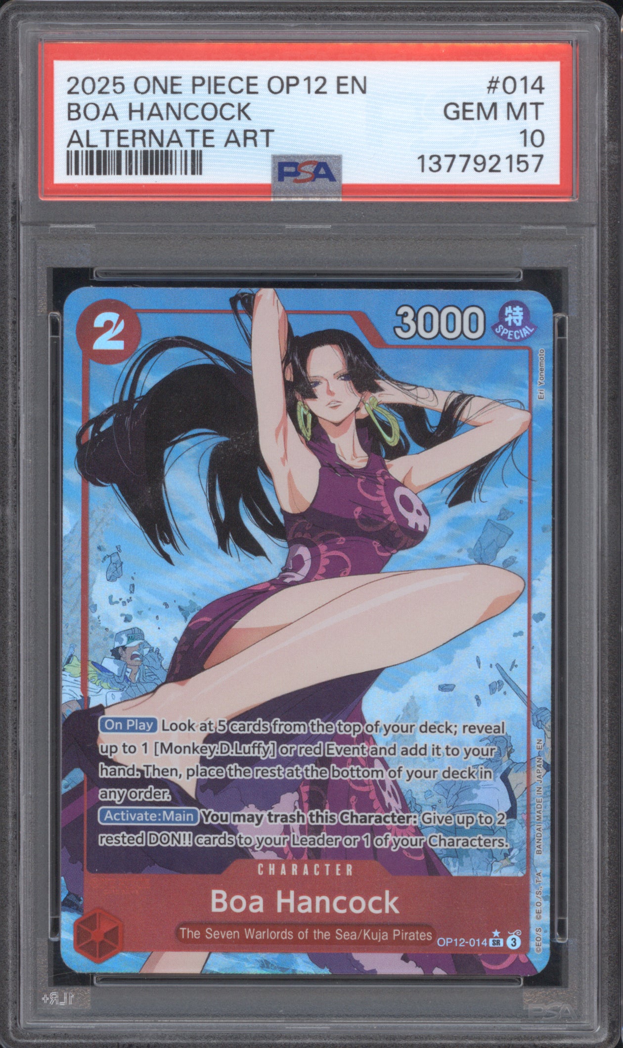 Boa Hancock 2025 One Piece Legacy of the Master OP12-014 Alternate Art PSA 10