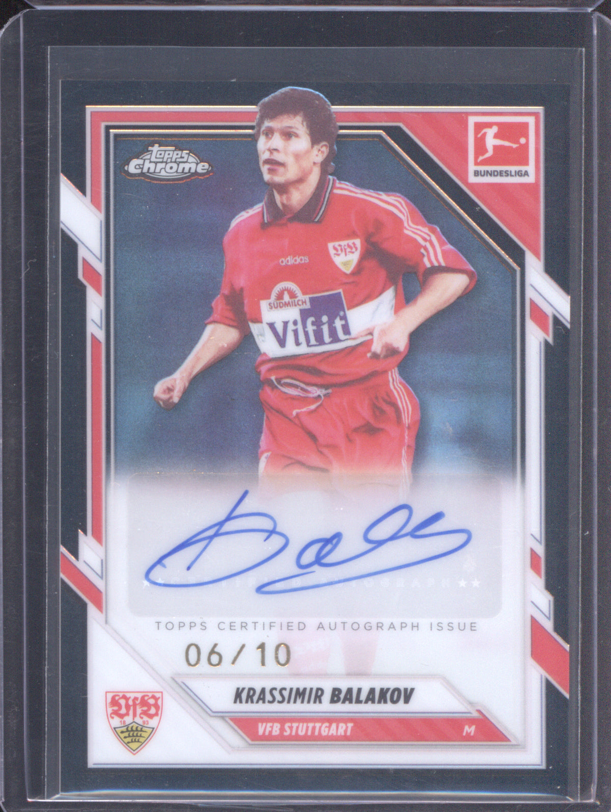 2025-26 Topps Chrome Bundesliga BA-KB Krassimir Balakov Black Auto 6/10