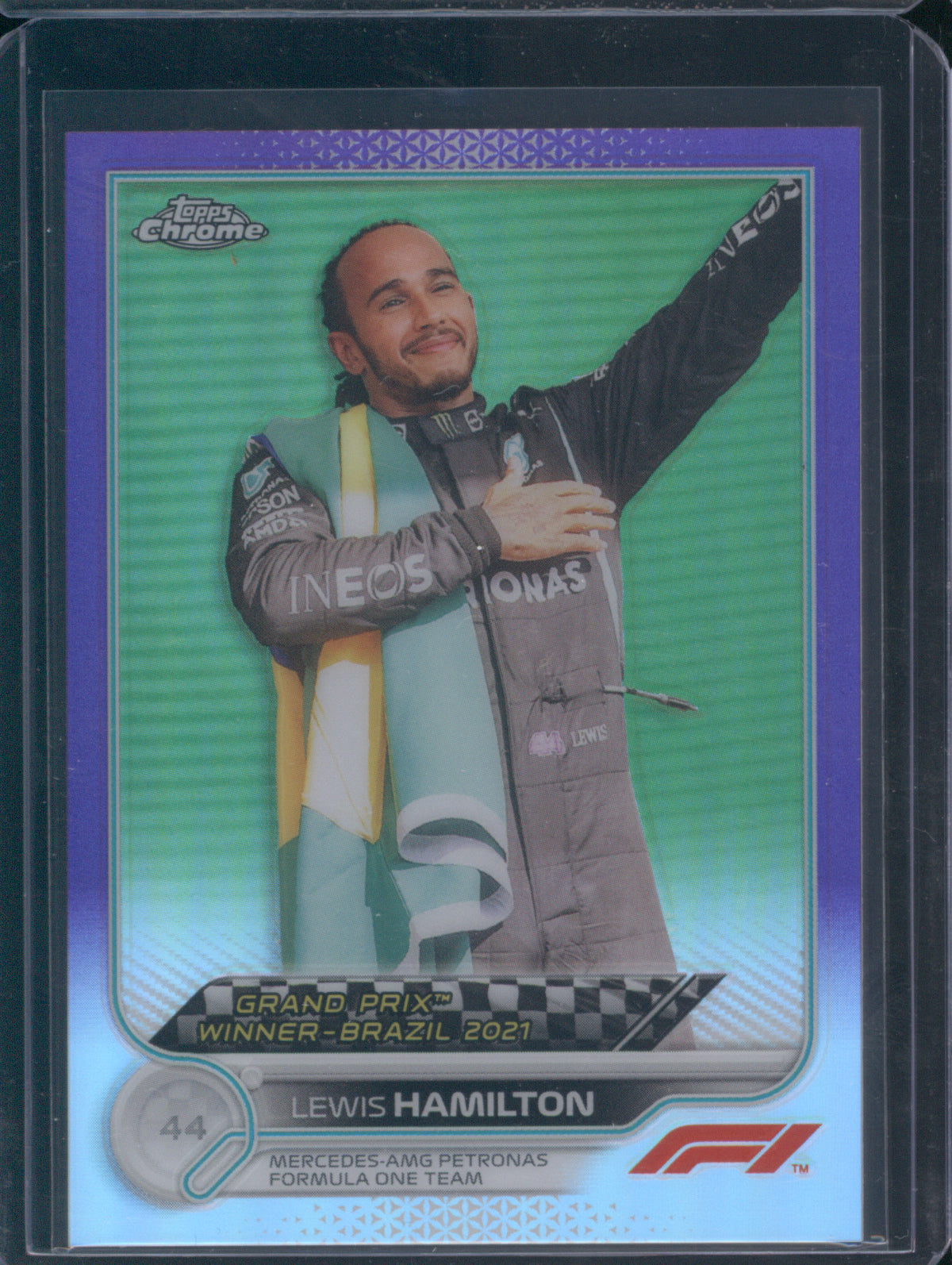 Lewis Hamilton 2022 Topps Chrome Formula 1 #169 Grand Prix Winner Purple Refractors /399