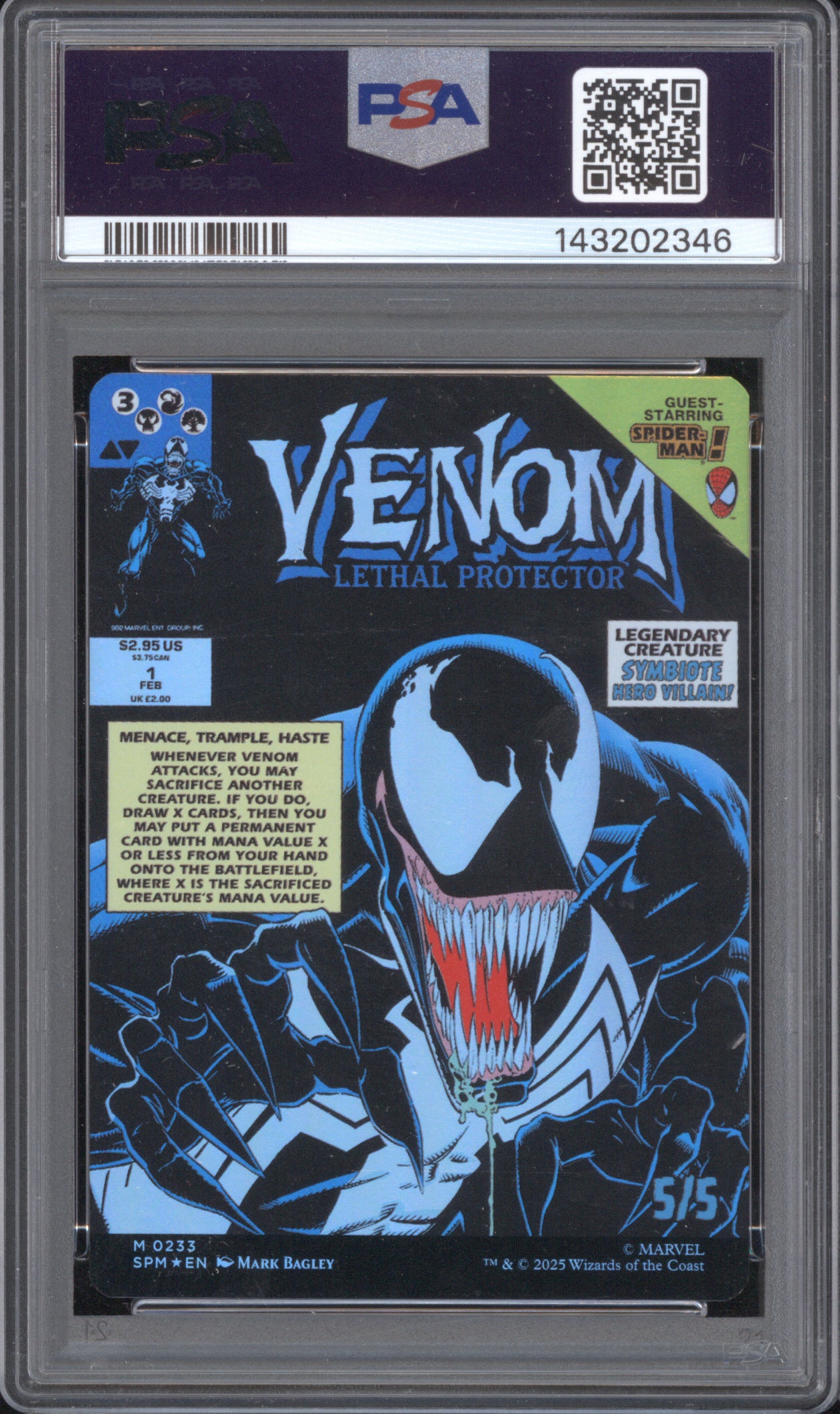Eddie Brock 2025 MTG Marvel's Spider-Man 0233 Classic Comic Foil PSA 9