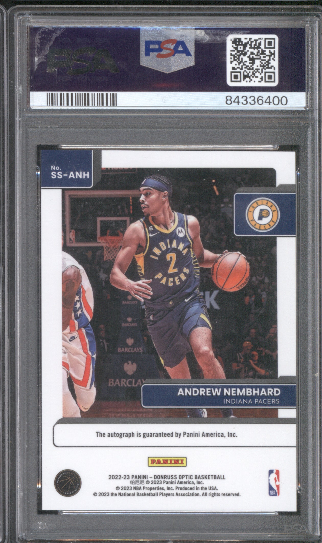 Andrew Nembhard 2022 Donruss Optic Signature Series PSA 10