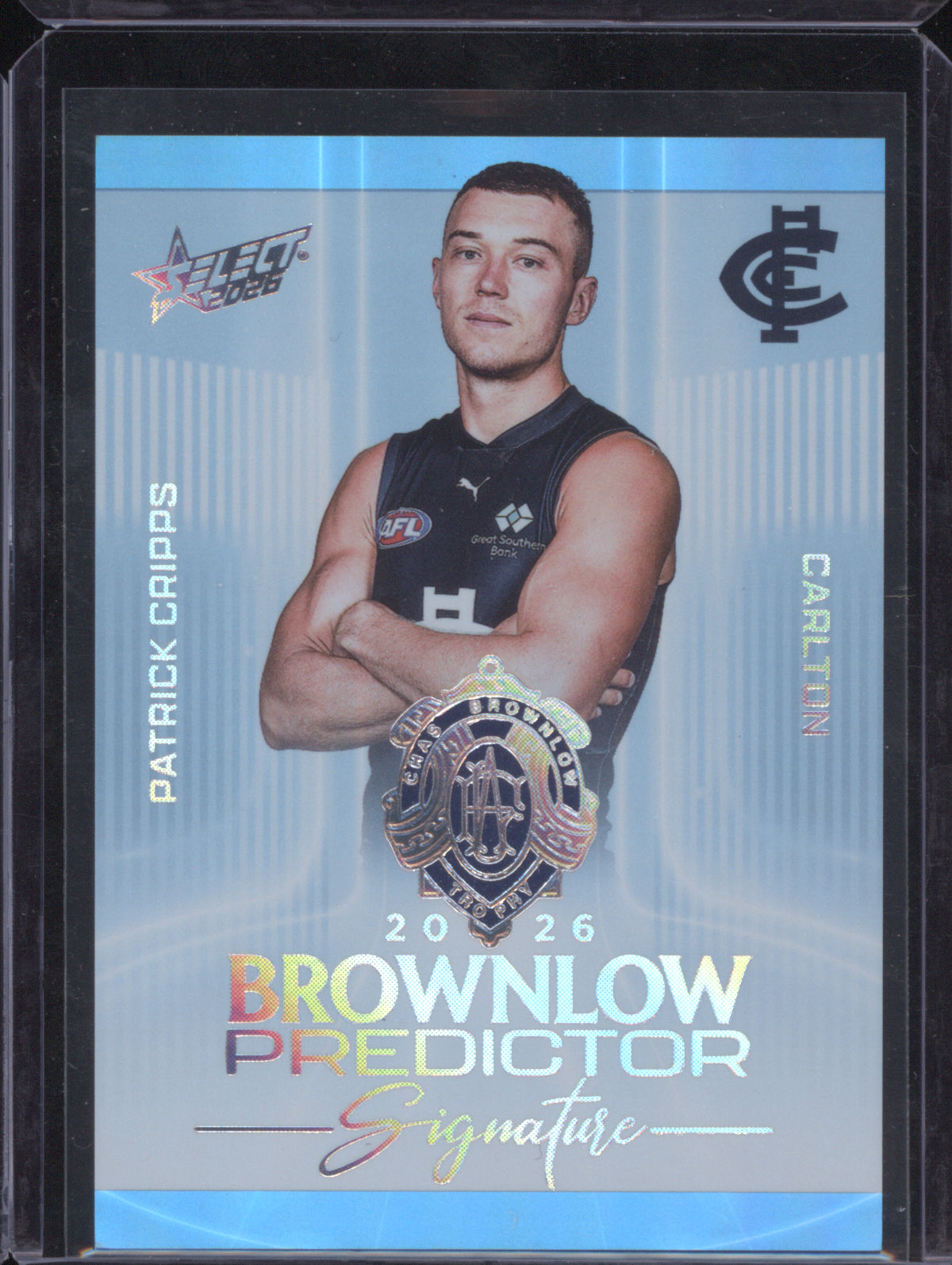 Patrick Cripps 2026 AFL Select Footy Stars Hobby Brownlow Predictor Platinum Signature BPSP5 Carlton 48/60