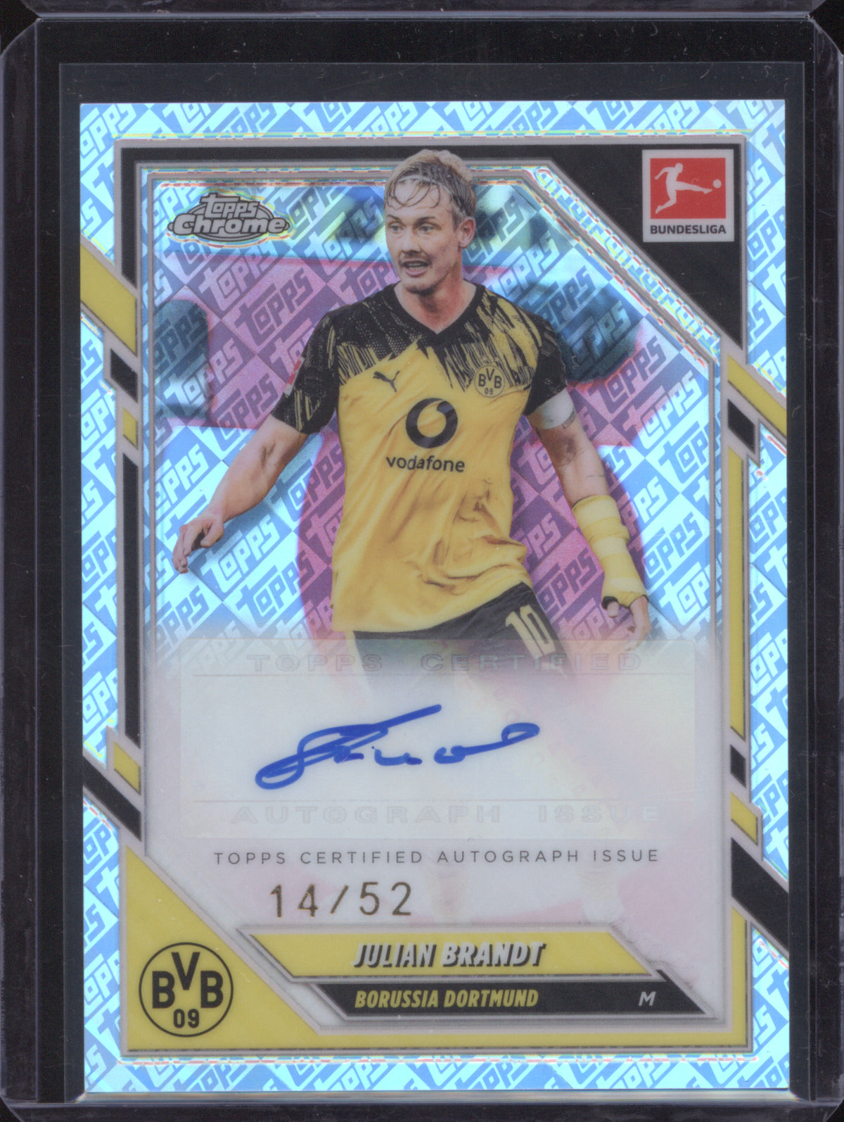 2025-26 Topps Chrome Bundesliga BA-JBR Julian Brandt Toppsfractor Auto 14/52