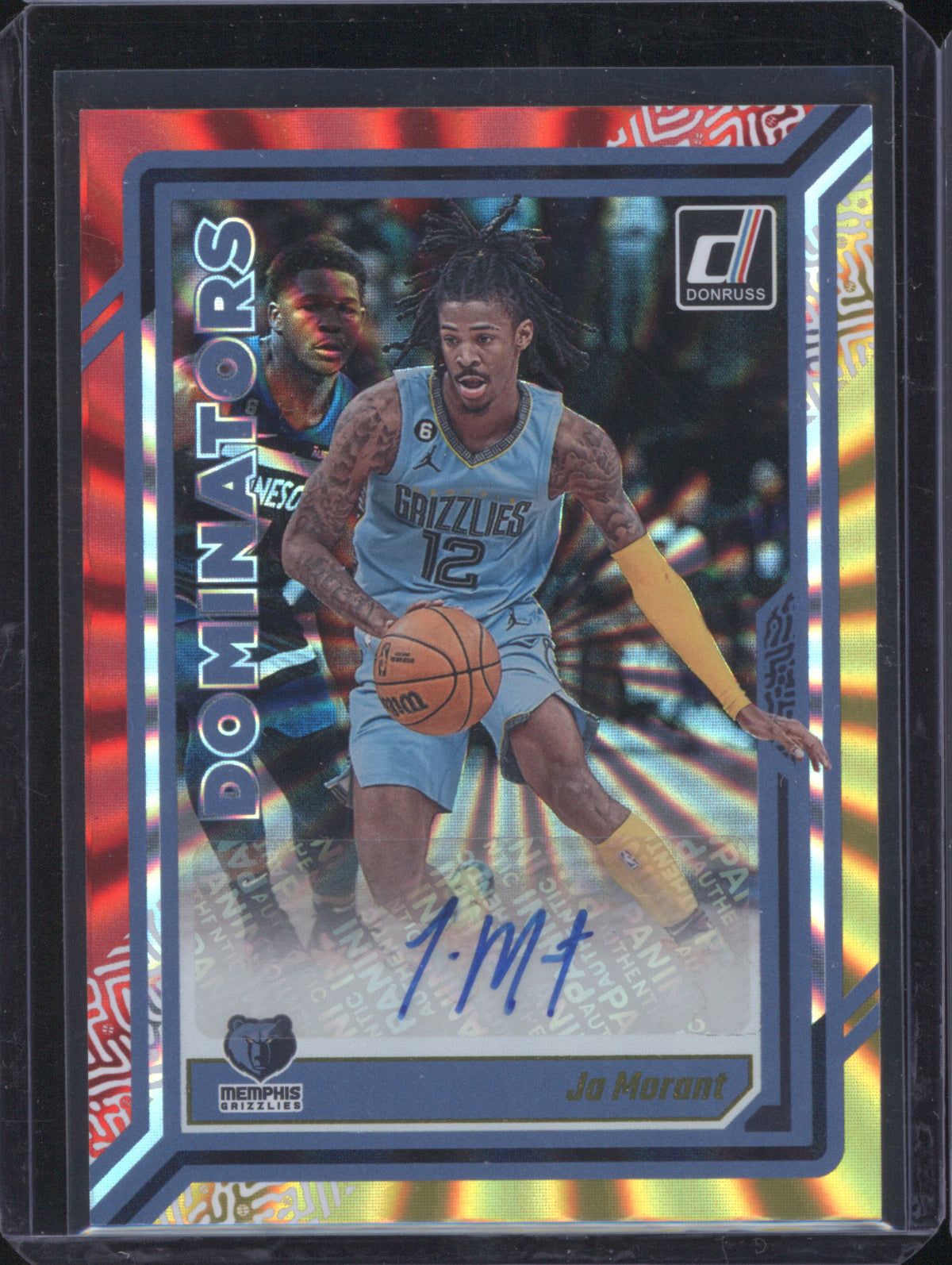Ja Morant 2023 Panini Donruss DA-JAM Dominators Red and Gold Laser Auto