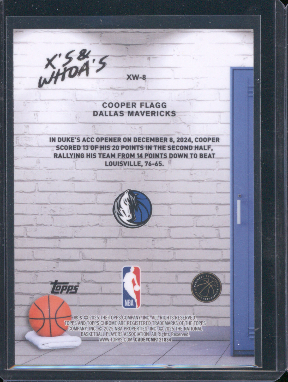 2025 Topps Chrome 2025-26 XW-8 X's & Whoa's Cooper Flagg RC