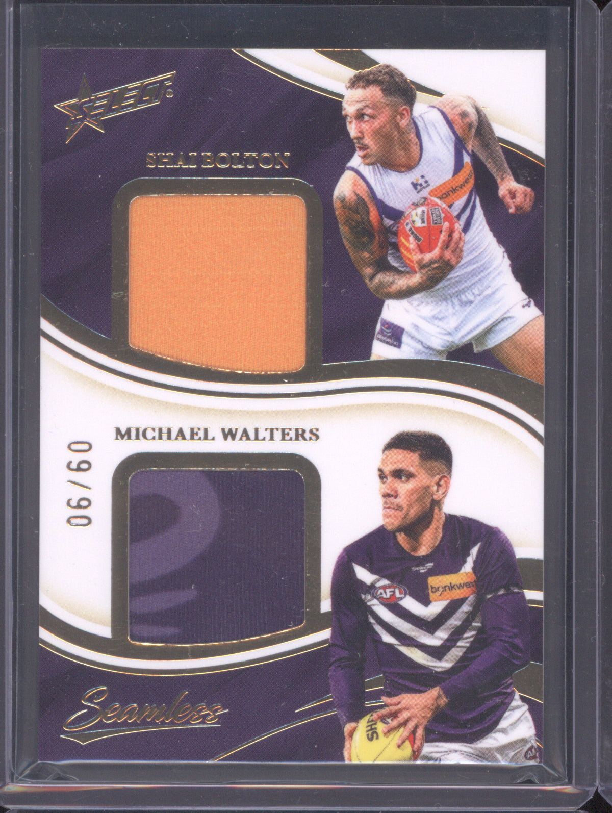 2025 AFL Select Seamless Dual Patch Shai Bolton, Michael Walters Fremantle 06/60
