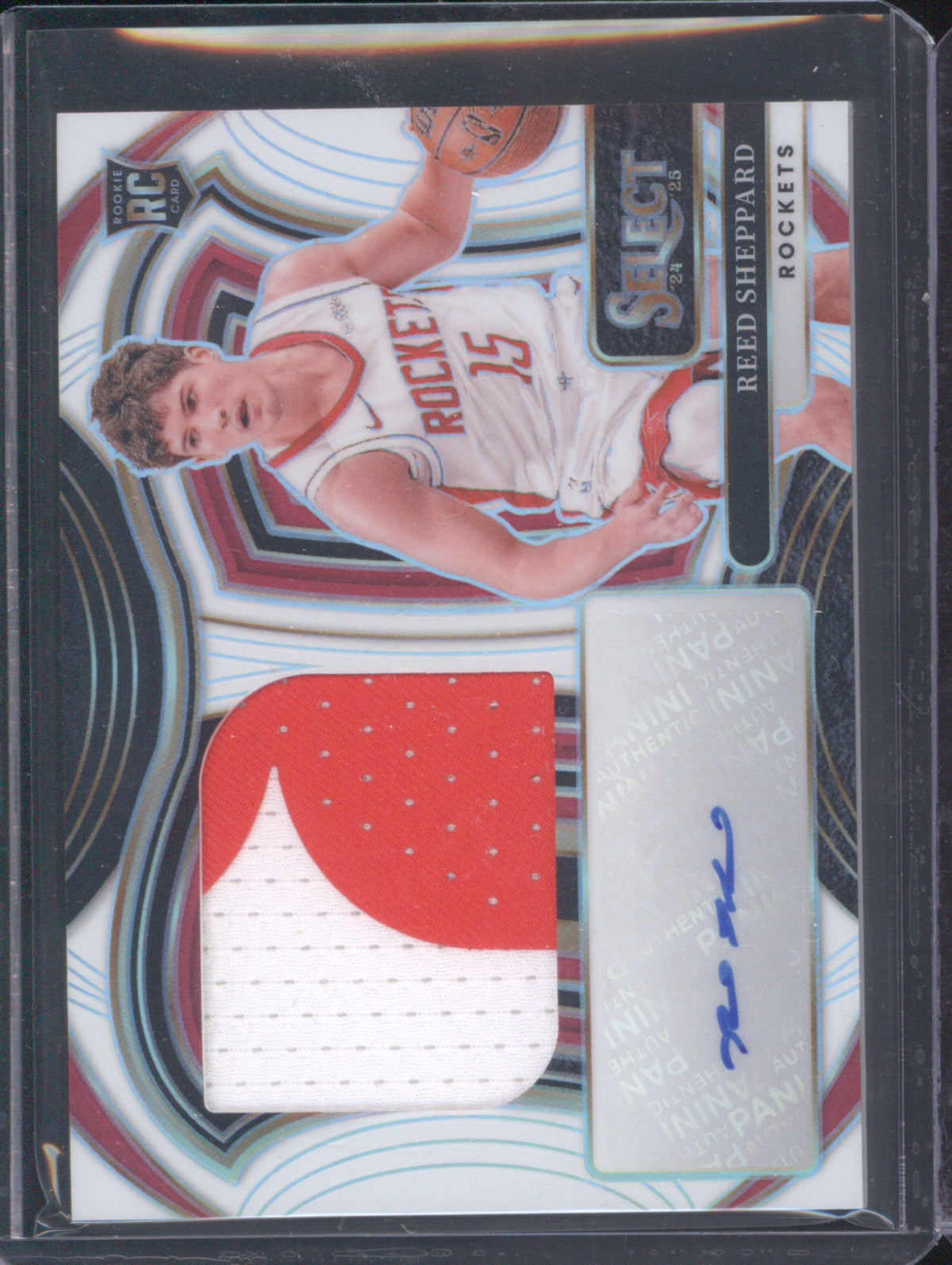 Reed Sheppard 2024-25 Panini Select Silver Rookie Patch Auto RC /49