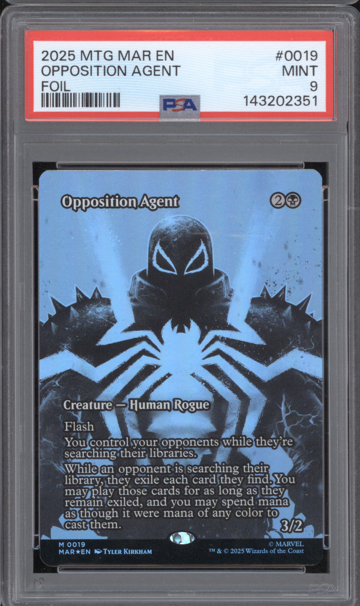 Opposition Agent 2025 MTG Marvel Universe 0019 Foil PSA 9