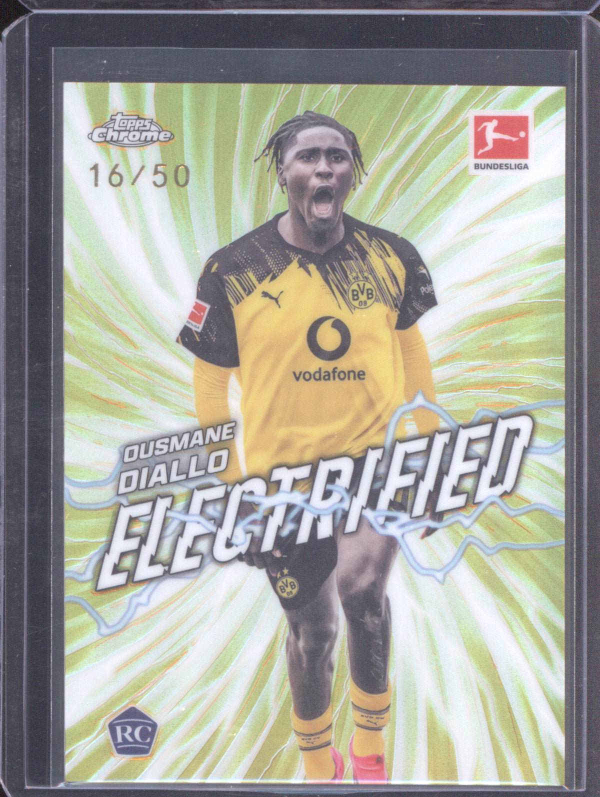 2025-26 Topps Chrome Bundesliga EL-14 Ousmane Diallo Electrified Gold 16/50 RC