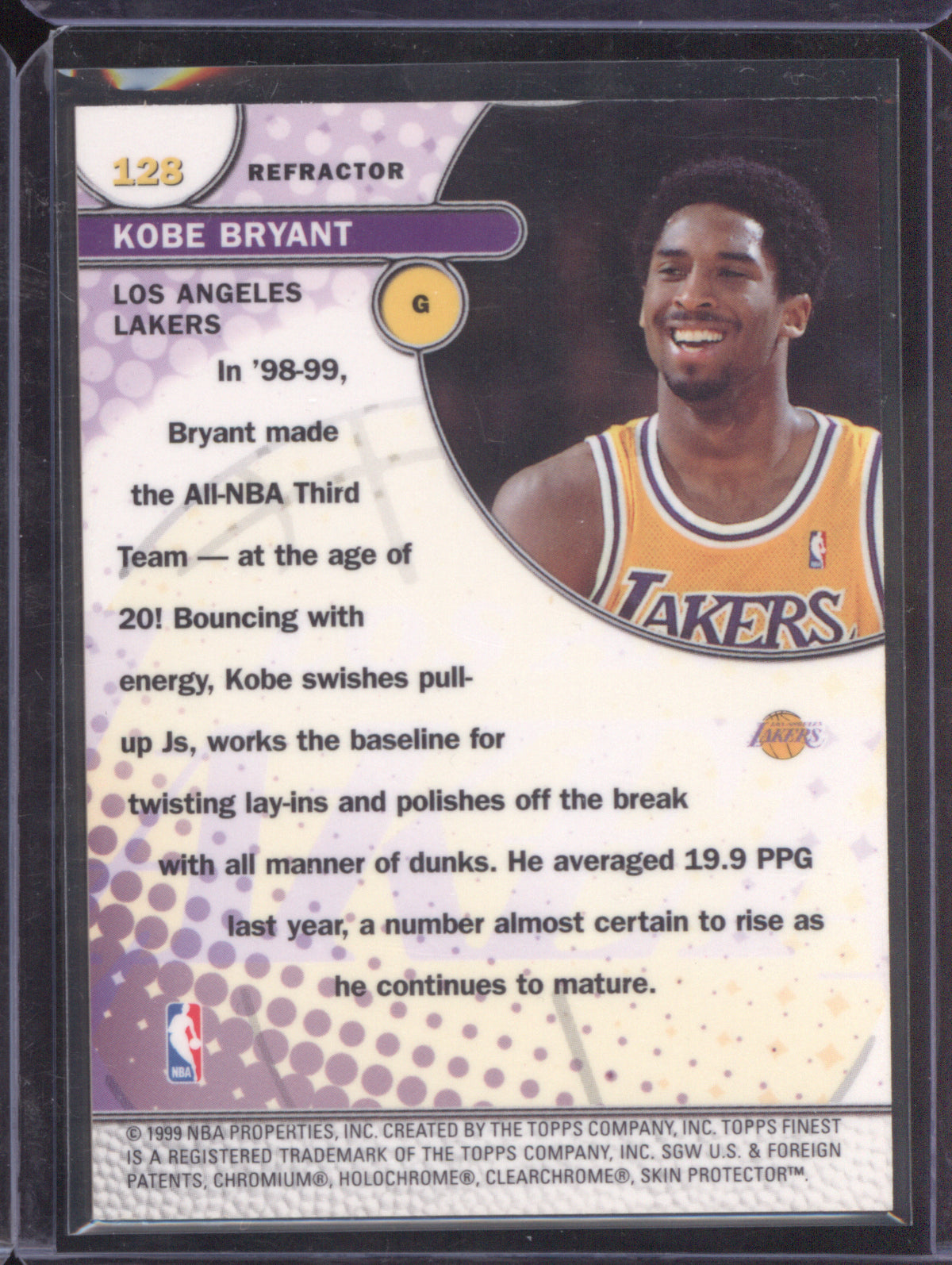 Kobe Bryant 1999 Topps Finest 128 Sensations Refractor