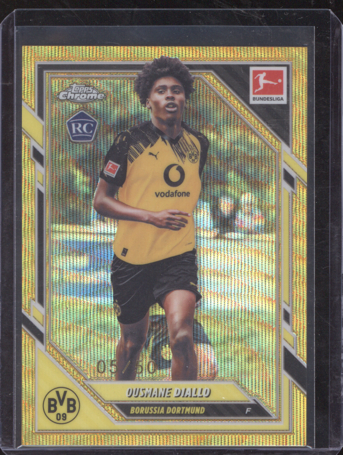 2025-26 Topps Chrome Bundesliga 20 Ousmane Diallo Gold Wave 05/50 RC