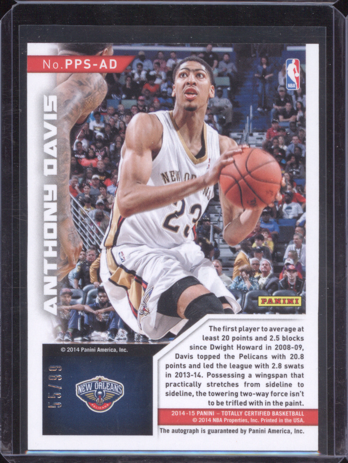 Anthony Davis 2014-15 Panini Totally Certified PPS-AD Present Potential Auto