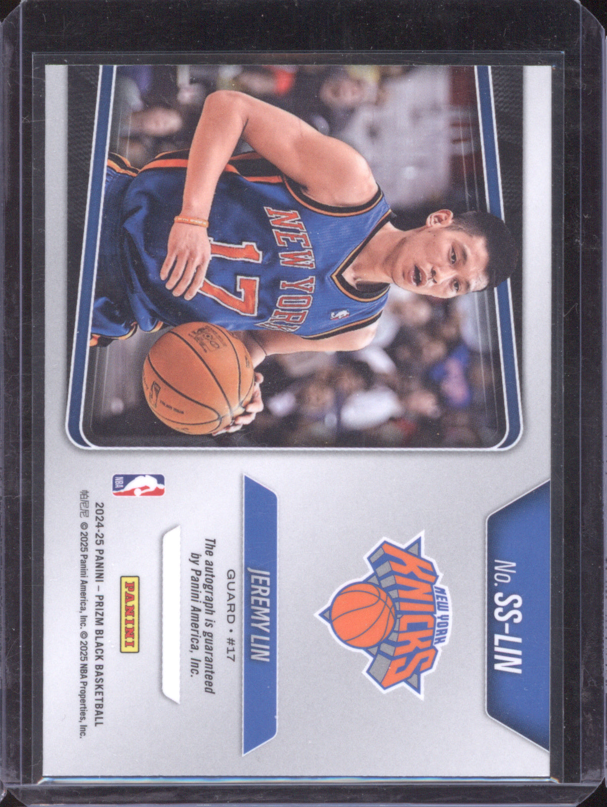 Jeremy Lin 2024-25 Panini Prizm Black Sensational Signatures Auto