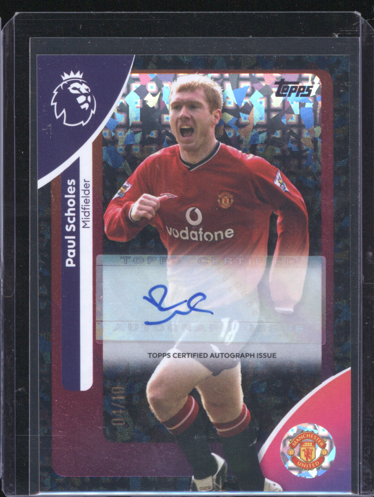Paul Scholes 2025 Topps Premier League AC-PS Black Auto /10