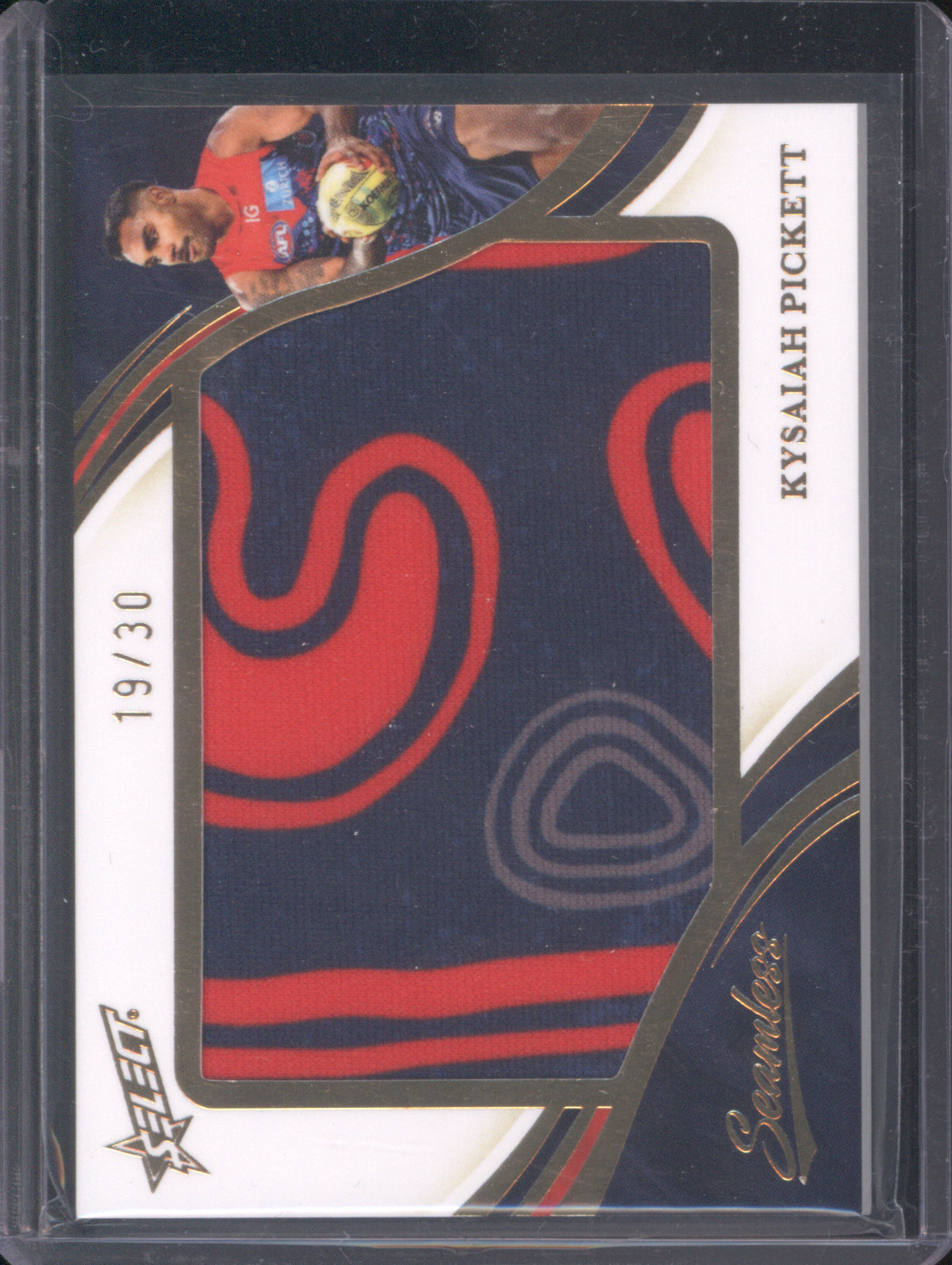 Kysaiah Pickett 2025 AFL Select Seamless Jumbo Patch Melbourne 19/30