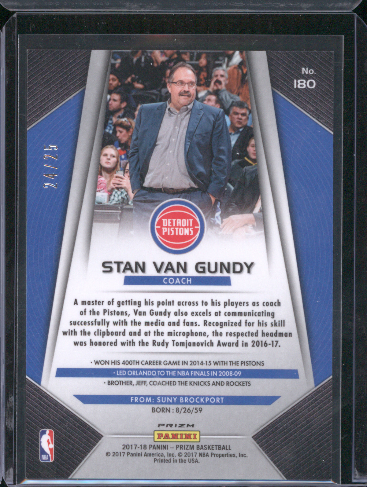 2017 Panini Prizm 180 Stan Van Gundy Mojo Prizm 24/25