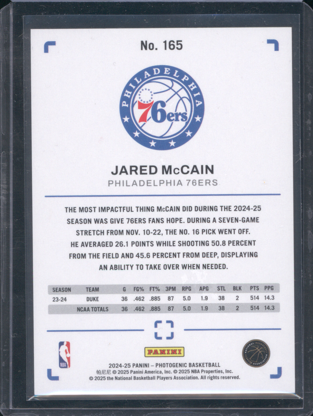 Jared McCain 2024 Panini Photogenic Fireworks RC 2/5